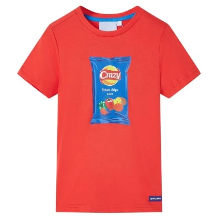Kurzarm-Kinder-T-Shirt in Rot, Größe 128. von , Kinder-T-Shirts - Ref: Foro24-11842, Preis: 7,88 €, Rabatt: %
