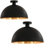 Deckenlampen 2 Stück schwarz und gold halbkugelförmig E27 von vidaXL, Lampen - Ref: Foro24-50873, Preis: 72,49 €, Rabatt: %