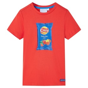 Camiseta de manga corta infantil rojo 104