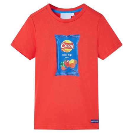 Kurzarm-Kinder-T-Shirt in Rot, Größe 104. von , Kinder-T-Shirts - Ref: Foro24-11840, Preis: 7,96 €, Rabatt: %