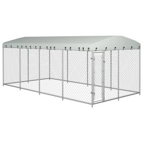 Perrera de exterior con techo 8x4x2,3 m de vidaXL, Casetas y cercados para perros - Ref: Foro24-144937, Precio: 691,33 €, Des...