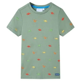 Kurzarm-Kinder-T-Shirt in Khaki, Größe 128. von , Kinder-T-Shirts - Ref: Foro24-11767, Preis: 9,63 €, Rabatt: %