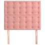 Cabeceros 2 unidades de terciopelo rosa 100x5x78/88 cm