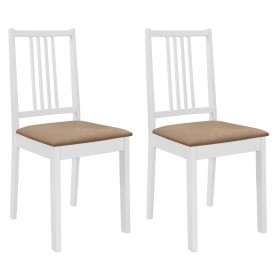 Dining chairs with cushions 2 units white solid wood by , dining chairs - Ref: Foro24-247634, Price: 115,59 €, Discount: %
