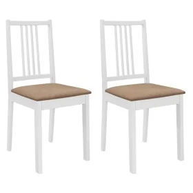 Esszimmerstühle mit Kissen, 2 Einheiten, weißes Massivholz von , Essstühle - Ref: Foro24-247634, Preis: 98,86 €, Rabatt: %