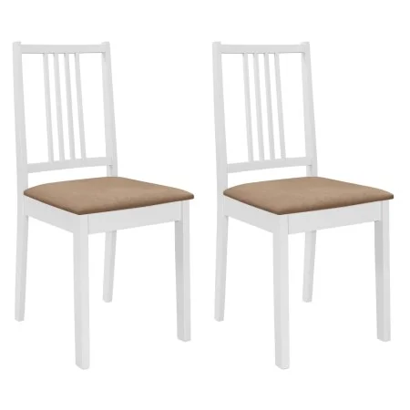 Dining chairs with cushions 2 units white solid wood by , dining chairs - Ref: Foro24-247634, Price: 98,86 €, Discount: %