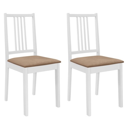 Esszimmerstühle mit Kissen, 2 Einheiten, weißes Massivholz von , Essstühle - Ref: Foro24-247634, Preis: 115,59 €, Rabatt: %