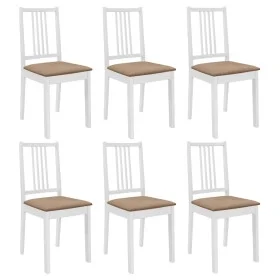 Esszimmerstühle mit weißen Massivholzkissen, 6 Stück von , Essstühle - Ref: Foro24-276405, Preis: 307,12 €, Rabatt: %