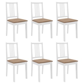 Esszimmerstühle mit weißen Massivholzkissen, 6 Stück von , Essstühle - Ref: Foro24-276405, Preis: 331,03 €, Rabatt: %
