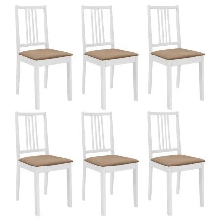 Dining chairs with white solid wood cushions 6 units by , dining chairs - Ref: Foro24-276405, Price: 307,12 €, Discount: %