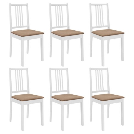 Esszimmerstühle mit weißen Massivholzkissen, 6 Stück von , Essstühle - Ref: Foro24-276405, Preis: 331,03 €, Rabatt: %