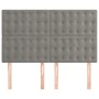 Cabeceros 4 unidades terciopelo gris claro 72x5x78/88 cm