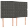 Cabeceros 4 unidades terciopelo gris oscuro 72x5x78/88 cm