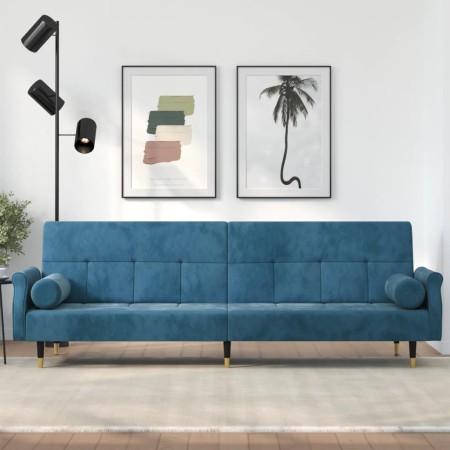 Sofá cama con cojines terciopelo azul by , Sofas - Ref: Foro24-351856, Price: 332,91 €, Discount: %