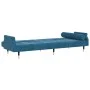 Sofá cama con cojines terciopelo azul de , Sofás - Ref: Foro24-351856, Precio: 326,89 €, Descuento: %