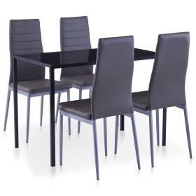 Conjunto de mesa y sillas de comedor 5 piezas gris