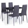 5-teiliger Esstisch und Stühle Set grau von , Möbelsets für Küchen und Esszimmer - Ref: Foro24-281695, Preis: 210,42 €, Rabat...