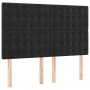 Cabeceros 4 unidades terciopelo negro 72x5x78/88 cm