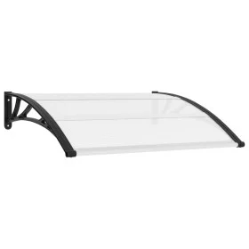 Schwarzes und transparentes PC-Türvordach 120x75 cm von vidaXL, Markisen - Ref: Foro24-144813, Preis: 49,39 €, Rabatt: %