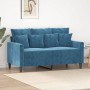 2-Sitzer-Sofa aus blauem Samt, 120 cm von , Sofas - Ref: Foro24-359302, Preis: 195,45 €, Rabatt: %