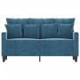 2-Sitzer-Sofa aus blauem Samt, 120 cm von , Sofas - Ref: Foro24-359302, Preis: 195,45 €, Rabatt: %