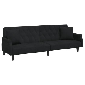 Schwarzes Samtschlafsofa mit Armlehnen von , Sofas - Ref: Foro24-351948, Preis: 290,19 €, Rabatt: %