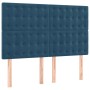 Cabeceros 4 unidades terciopelo azul oscuro 72x5x78/88 cm