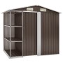 Garden shed with brown iron shelving 205x130x183 cm by , Sheds - Ref: Foro24-47105, Price: 259,56 €, Discount: %