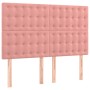 Cabeceros 4 unidades terciopelo rosa 72x5x78/88 cm