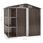 Gartenhaus mit braunem Eisenregal 205x130x183 cm von , Schuppen - Ref: Foro24-47105, Preis: 248,88 €, Rabatt: %