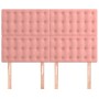 Cabeceros 4 unidades terciopelo rosa 72x5x78/88 cm