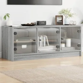 TV-Möbel mit grauen Sonoma-Glastüren 102x37x42 cm. von , TV-Möbel - Ref: Foro24-836411, Preis: 68,46 €, Rabatt: %