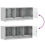 Mueble de TV con puertas de vidrio gris Sonoma 102x37x42 cm de , Muebles TV - Ref: Foro24-836411, Precio: 69,25 €, Descuento: %