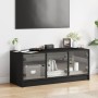 Mueble de TV con puertas de vidrio negro 102x37x42 cm de , Muebles TV - Ref: Foro24-836407, Precio: 77,13 €, Descuento: %
