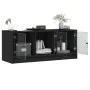 Fernsehmöbel mit schwarzen Glastüren 102x37x42 cm von , TV-Möbel - Ref: Foro24-836407, Preis: 73,91 €, Rabatt: %