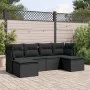 Set de sofás de jardín 6 piezas y cojines ratán sintético negro by , Garden sets - Ref: Foro24-3249844, Price: 365,26 €, Disc...