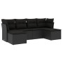 6-teiliges Gartensofa-Set und Kissen aus schwarzem Kunststoff-Rattan. von , Gartensets - Ref: Foro24-3249844, Preis: 382,92 €...