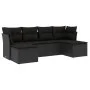 Set de sofás de jardín 6 piezas y cojines ratán sintético negro by , Garden sets - Ref: Foro24-3249844, Price: 365,26 €, Disc...