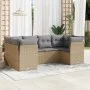 Juego de sofás jardín con cojines 6 pzas ratán sintético beige by , Garden sets - Ref: Foro24-3249948, Price: 416,43 €, Disco...