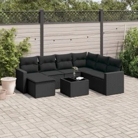 Set de sofás de jardín 8 piezas y cojines ratán sintético negro by , Modular outdoor sofas - Ref: Foro24-3251642, Price: 507,...
