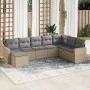 Gartensofagarnitur mit beigen Kissen, 8-teilig, aus PE-Rattan. von , Modulare Sofas für den Außenbereich - Ref: Foro24-325169...