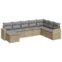Gartensofagarnitur mit beigen Kissen, 8-teilig, aus PE-Rattan. von , Modulare Sofas für den Außenbereich - Ref: Foro24-325169...