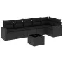 Set de comedor de jardín 7 pzas y cojines ratán sintético negro by , Garden sets - Ref: Foro24-3218985, Price: 460,03 €, Disc...
