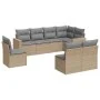 Juego de sofás de jardín con cojines beige 8 pzas ratán PE de , Conjuntos de jardín - Ref: Foro24-3219059, Precio: 492,76 €, ...