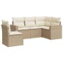 Juego de sofás jardín con cojines 5 pzas ratán sintético beige by , Garden sets - Ref: Foro24-3218958, Price: 348,99 €, Disco...