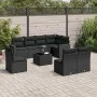 8-teiliges Gartensofa-Set und Kissen aus schwarzem Kunststoff-Rattan. von , Gartensets - Ref: Foro24-3219065, Preis: 562,70 €...