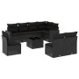 8-teiliges Gartensofa-Set und Kissen aus schwarzem Kunststoff-Rattan. von , Gartensets - Ref: Foro24-3219065, Preis: 562,70 €...