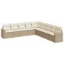 Gartensofa-Set, 9-teilig, mit Kissen, aus synthetischem Rattan in Beige. von , Gartensets - Ref: Foro24-3219078, Preis: 605,5...