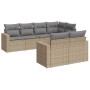 Gartensofagarnitur 7-teilig mit Kissen aus synthetischem Rattan in Beige. von , Modulare Sofas für den Außenbereich - Ref: Fo...