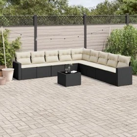 Gartensofa-Set, 10-teilig, mit schwarzen Kissen und synthetischem Rattan. von , Gartensets - Ref: Foro24-3219086, Preis: 570,...